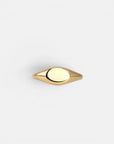 Oval yellow gold signet ring