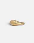Oval yellow gold signet ring