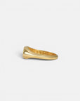 Oval yellow gold signet ring