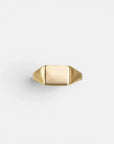 Square yellow gold signet ring