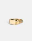 Square yellow gold signet ring