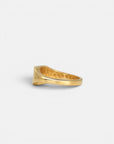 Square yellow gold signet ring