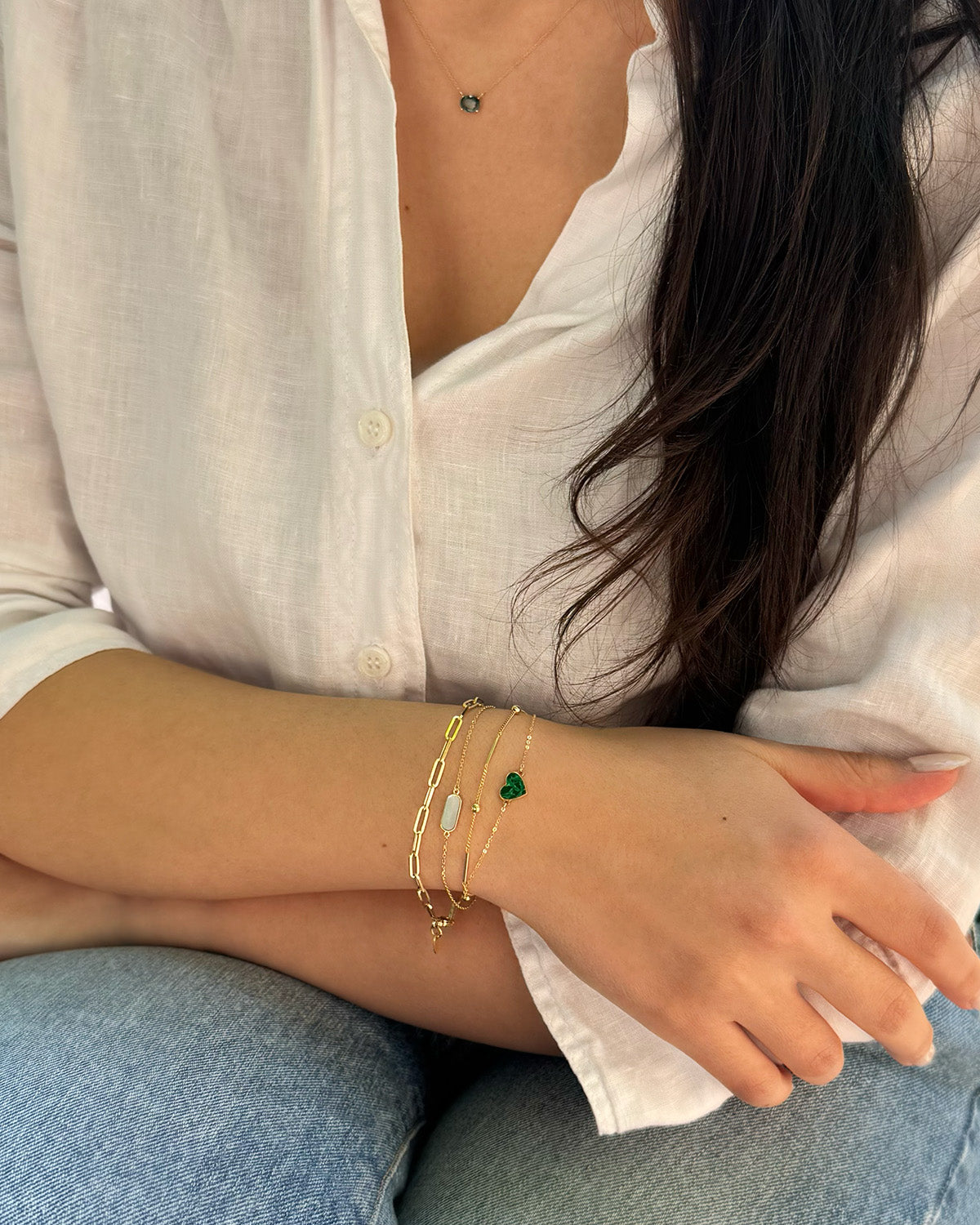 Bracciale rettangolo arrotondato in madreperla