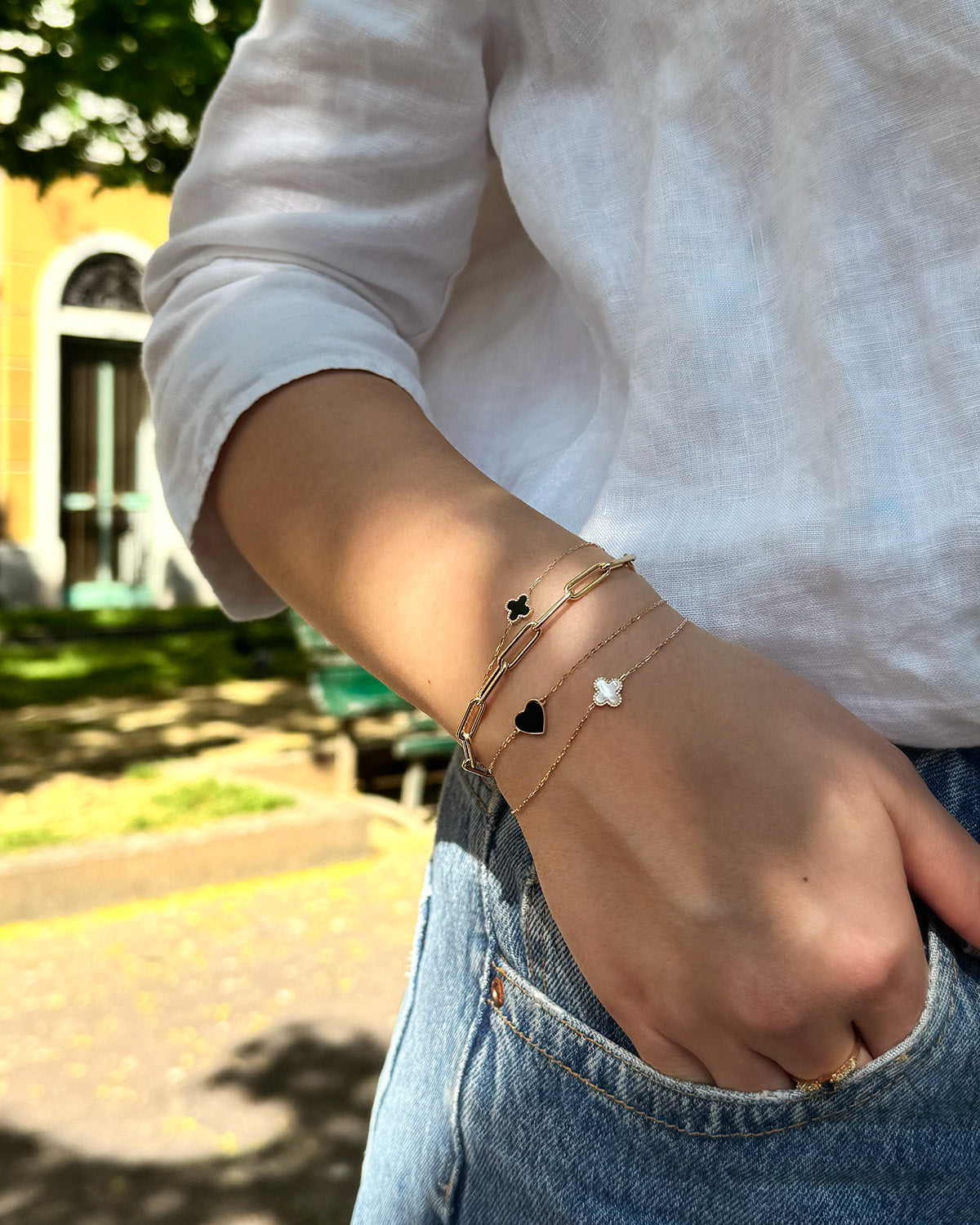 Bracciale paperclip a maglie arrotondate