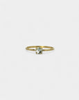 Yellow gold ring with aquamarine