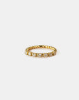 Yellow gold ring with white diamonds