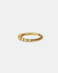 Yellow gold ring with white diamonds