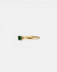 Yellow gold ring with square emerald