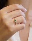 Yellow gold ring with square emerald