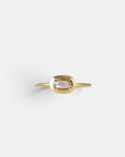 Yellow gold ring with champagne diamond and cushion setting