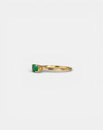 Yellow gold ring with horizontal oval emerald
