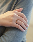 Yellow gold ring with champagne diamond and white diamonds