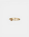 Champagne diamond ring with sphere-decorated shank