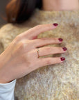 Champagne diamond ring with sphere-decorated shank