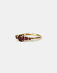 Yellow gold ring with five gradient stones - Rhodolite and Tourmaline