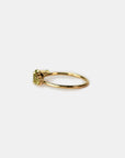 Yellow gold ring with five gradient stones - Peridot