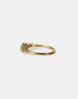 Yellow gold ring with five gradient stones - Topaz and Aquamarine