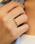 Constellation yellow gold ring with three diamonds