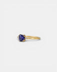 Yellow gold ring with square citrine and two white diamonds