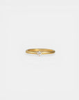 Solitaire yellow gold ring with brilliant cut diamond