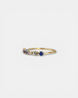 Tania - Yellow gold ring with 5 colored stones