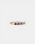 Tania - Yellow gold ring with 5 colored stones