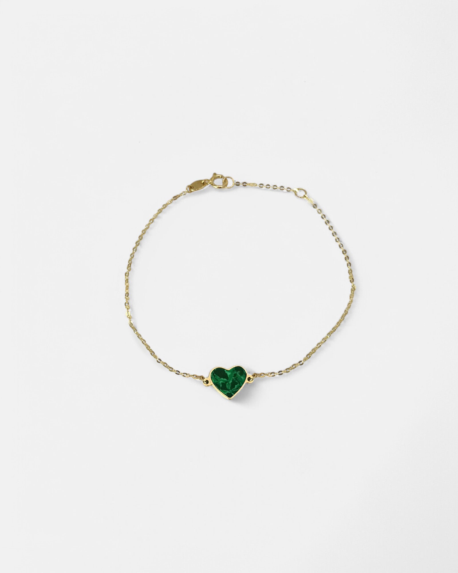 Bracciale cuore in malachite