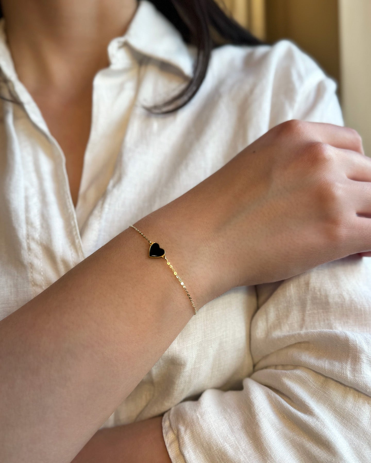 Bracciale cuore in onice