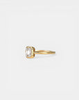 Yellow gold ring with rectangular composition of diamonds