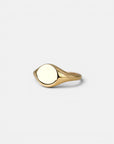 Round yellow gold signet ring 