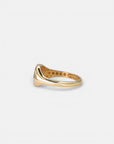 Round yellow gold signet ring 