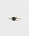 Francesca Ring - Oval Green Sapphire and White Diamonds