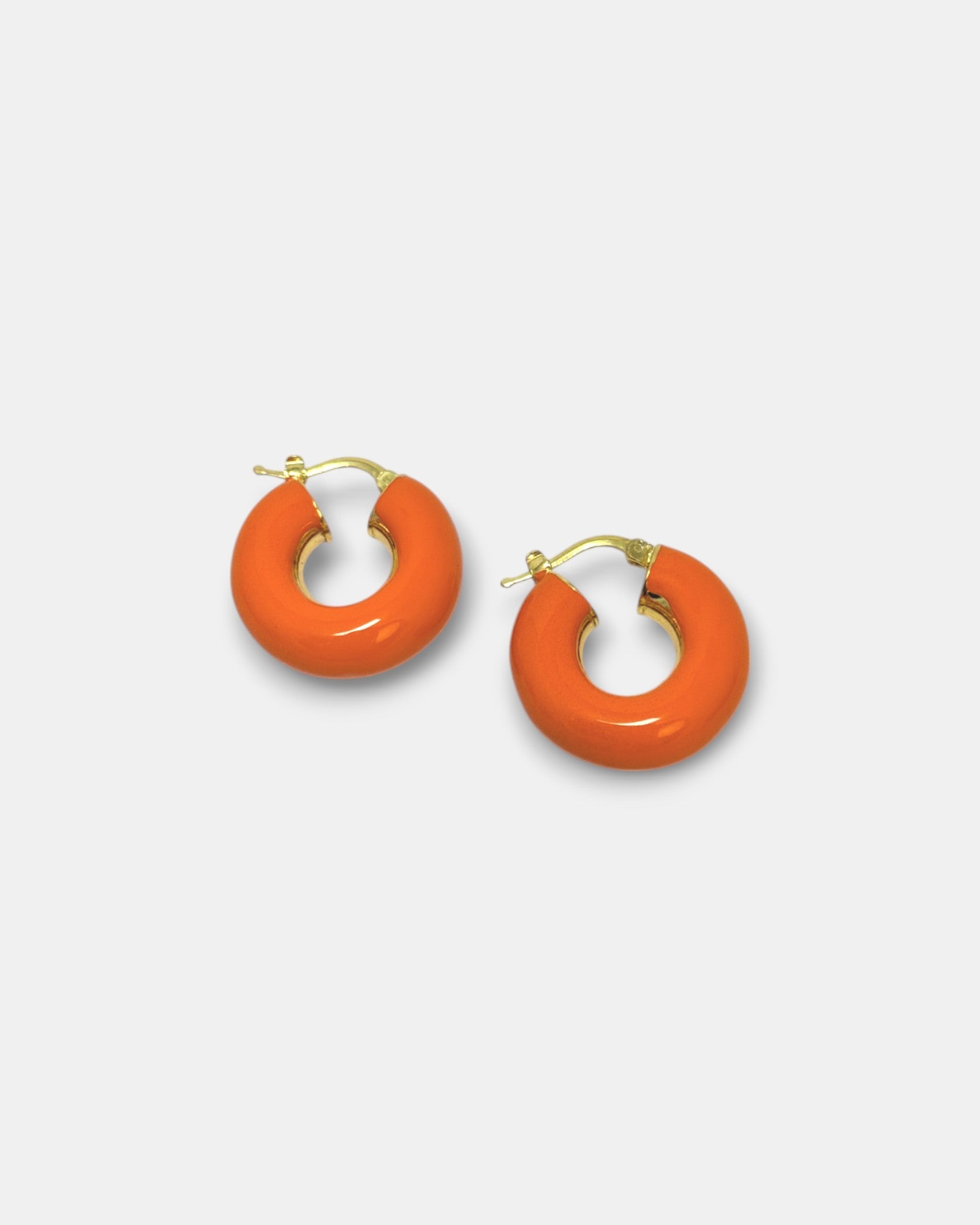 Orecchini cerchietto chunky smalto arancio