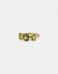 Ring with green sapphires and white diamonds