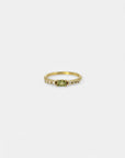 Lime green sapphire and white diamond ring