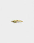 Lime green sapphire and white diamond ring