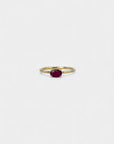 Yellow gold ring with oval ruby