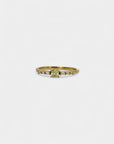 Ring with round green sapphire and white diamonds