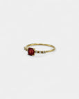 Ring with red spinel and white diamonds