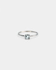 White gold ring with aquamarine