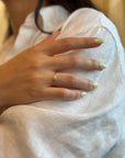 Yellow gold ring with aquamarine