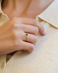 Yellow gold ring with square emerald