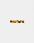 Anello oro giallo con zaffiri gialli e arancio