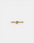 Champagne diamond ring with sphere-decorated shank