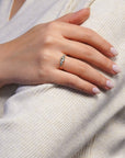 Yellow gold ring with five gradient stones - Aquamarine