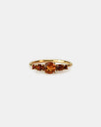 Yellow gold ring with five gradient stones - Madeira Quartz