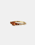 Yellow gold ring with five gradient stones - Madeira Quartz
