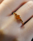 Yellow gold ring with five gradient stones - Madeira Quartz