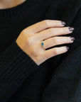 Yellow gold ring with five gradient stones - Topaz and Aquamarine