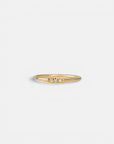 Yellow gold ring with trilogy of diamonds